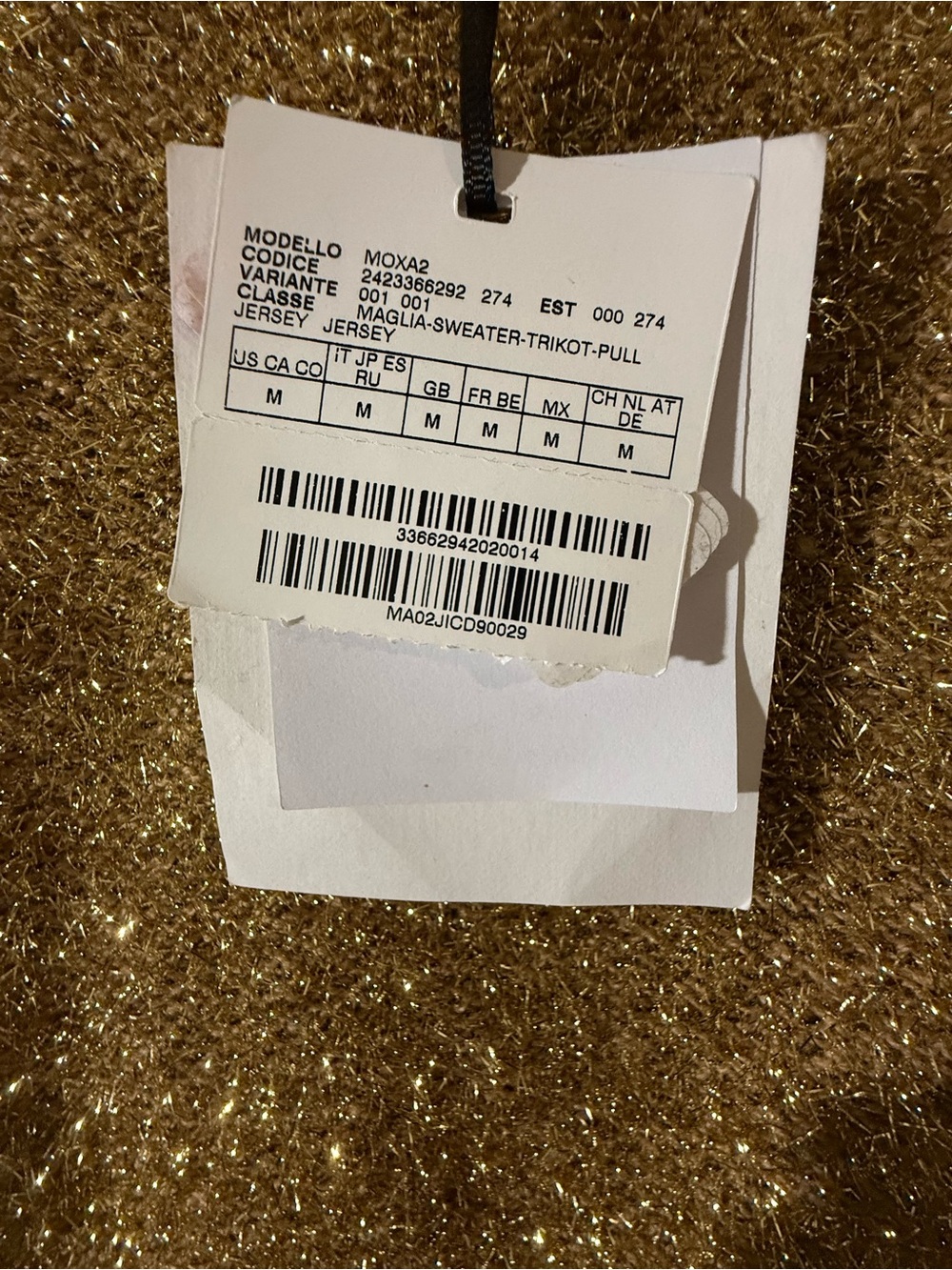 MARELLA Metallic Gold Short-Sleeve Sparkle Top - Picture 3 of 3